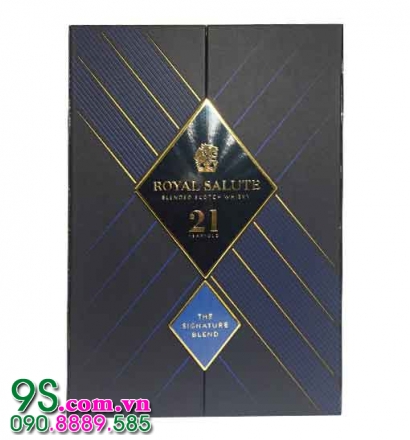 Rượu Chivas 21 Signature Blend Sapphire Flagon - Năm 2020